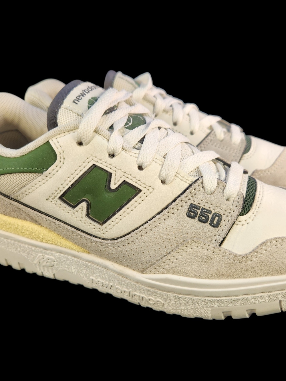 NEW BALANCE AIME LEON DORE X 550 BBW550SG GREEN WHITE GRAY WOMEN SNEAKERS  7/5.5